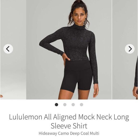 lululemon athletica Tops - Lululemon All Aligned Mock Neck Long Sleeve Shirt
Hideaway Camo Deep Coal Multi